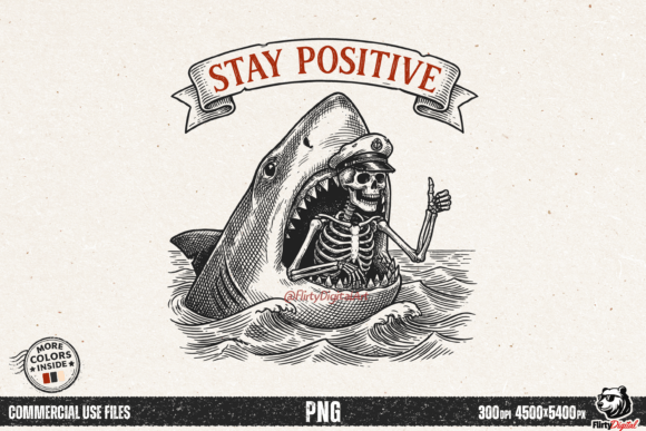 Download Stay Positive Funny Shark Skeleton Meme - Shark Collection